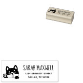 fröhlicher Hund Husky Hausanschrift Gummistempel (Stempel)