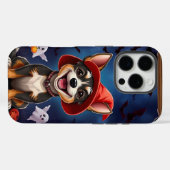 fröhlicher Hund mit einem roten Hexenhut, Case-Mate iPhone Hülle (Rückseite (Horizontal))