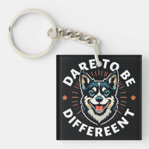 Fröhlicher Hund mit motivierendem Text Schlüsselanhänger