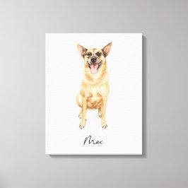 Fröhlicher Hund namens Max Leinwanddruck