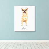 Fröhlicher Hund namens Max Leinwanddruck (Insitu (Holzboden))