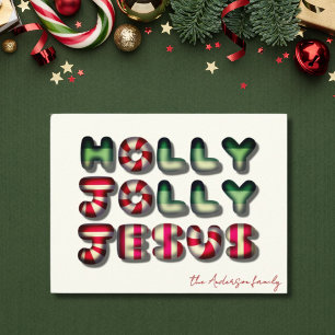 Fröhlicher Jesus 3D-optischer Weihnachtsgruß Postkarte