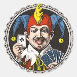 fröhlicher Joker Runder Aufkleber