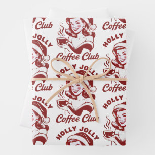 Fröhlicher Jolly Kaffeeklub Snarky Weihnachten Sar Geschenkpapier Set