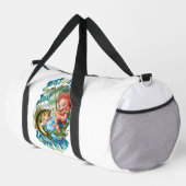 Fröhlicher Junge beim Fangen eines Fisches Duffle Bag (Rechte Ecke)