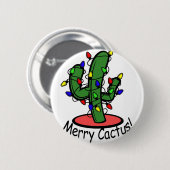Fröhlicher Kaktus Button (Vorne & Hinten)