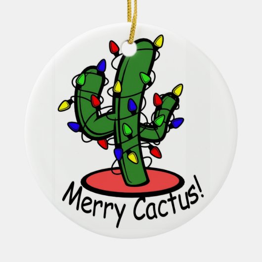 Fröhlicher Kaktus Keramikornament (Vorne)