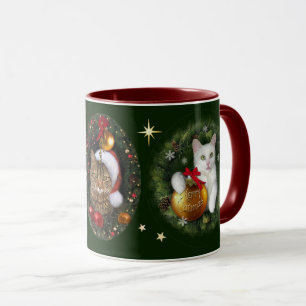 Fröhlicher Katz Weihnachtsbecher für Katzenliebhab Tasse