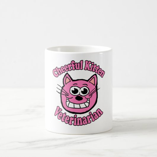 Fröhlicher Kätzchen Tierarzt Kaffeetasse (Mittel)
