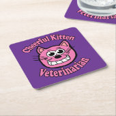 Fröhlicher Kätzchen Tierarzt Rechteckiger Pappuntersetzer (angewinkelt)