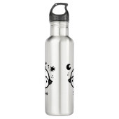 Fröhlicher Kick - Kawaii Bird Line Art" Edelstahlflasche (Vorderseite)