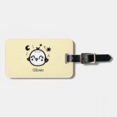 Fröhlicher Kick - Kawaii Bird Line Art" Gepäckanhänger (Vorderseite horizontal)