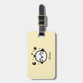 Fröhlicher Kick - Kawaii Bird Line Art" Gepäckanhänger (Vorderseite vertikal)