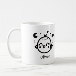 Fröhlicher Kick - Kawaii Bird Line Art" Kaffeetasse