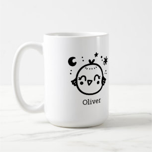 Fröhlicher Kick - Kawaii Bird Line Art" Kaffeetasse