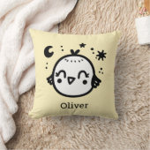 Fröhlicher Kick - Kawaii Bird Line Art" Kissen (Decke)