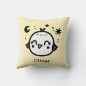 Fröhlicher Kick - Kawaii Bird Line Art" Kissen (Rückseite)