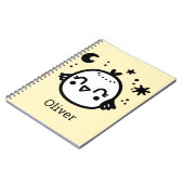 Fröhlicher Kick - Kawaii Bird Line Art" Notizblock (Linke Seite)