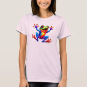 Fröhlicher Klangfrosch mit glänzenden Farben T-Shirt (Vorderseite)
