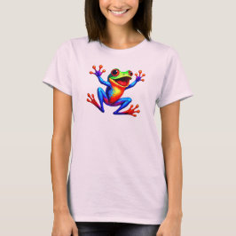 Fröhlicher Klangfrosch mit glänzenden Farben T-Shirt