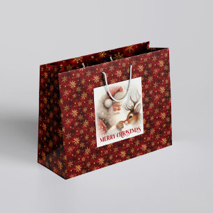 Fröhlicher Klassischer Weihnachtsmann Rudolph Weih Große Geschenktüte
