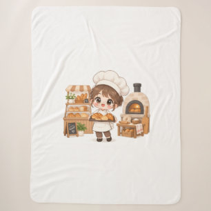 Fröhlicher kleiner Bäcker Sherpadecke