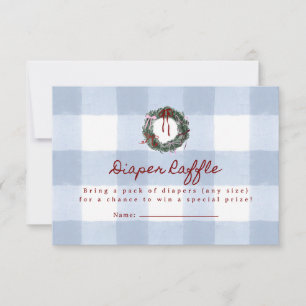 Fröhlicher kleiner blauer Gingham-Kranz Windel-Raf Einladung