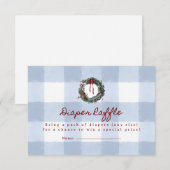 Fröhlicher kleiner blauer Gingham-Kranz Windel-Raf Einladung (Vorne/Hinten)