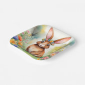 Fröhlicher kleiner brauner Hase 1, Ostern Pappteller (Gewinkelt)