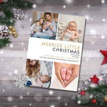 Fröhlicher Kleiner Weihnachten Foto-Geburtsankündi
