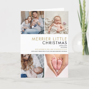 Fröhlicher Kleiner Weihnachten Foto-Geburtsanzeige