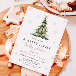 Fröhlicher kleiner Weihnachtsbaum-Baby-Party Einladung