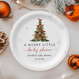 Fröhlicher kleiner Weihnachtsbaum-Baby-Party Pappteller