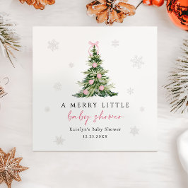 Fröhlicher kleiner Weihnachtsbaum-Baby-Party Serviette