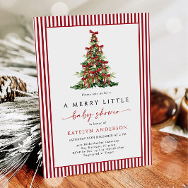 Fröhlicher kleiner Weihnachtsbaum-Baby-Shower  Einladung