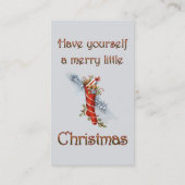 Fröhlicher kleiner WeihnachtsStrumpf Visitenkarte (Rückseite)