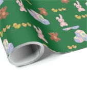 Fröhlicher Kleinkind-Geburtstag Waldgrün Geschenkpapier (Rolleneckpunkt)