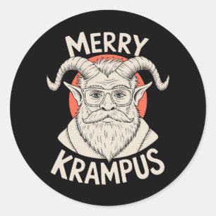Fröhlicher Krampus Mythischer Weihnachten Xmas Fei Runder Aufkleber