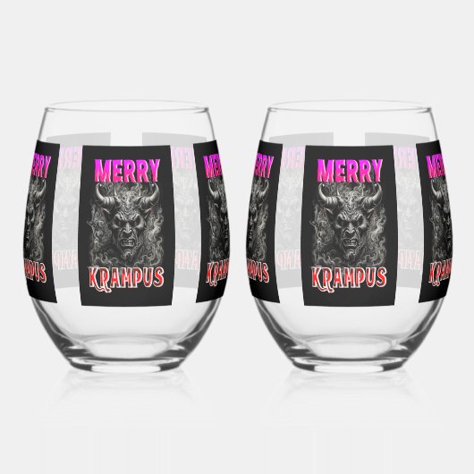 Fröhlicher Krampus Weinglas Ohne Stiel (Links)