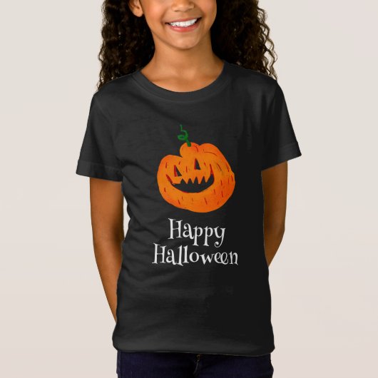 Fröhlicher Kürbis: Halloween-T - Shirt (Vorderseite)