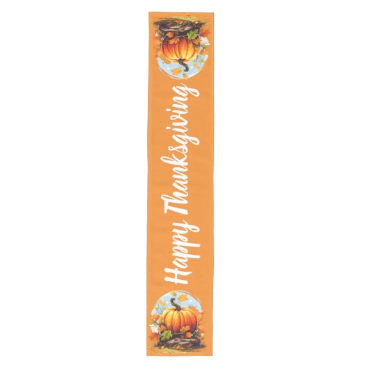 Fröhlicher Kürbis Mittelgroßer Tischläufer (Vorderseite)