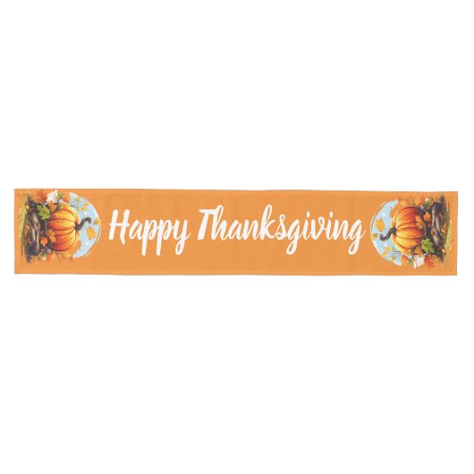 Fröhlicher Kürbis Mittelgroßer Tischläufer (Horizontal)