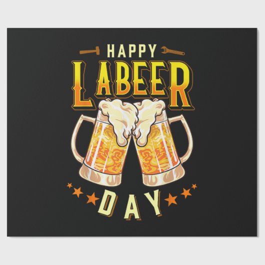 Fröhlicher Labeer-Tag Lustiger Labor Day Geschenkpapier (Flach)