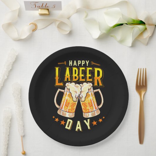 Fröhlicher Labeer-Tag Lustiger Tag der Arbeit Pappteller (Hochzeit)