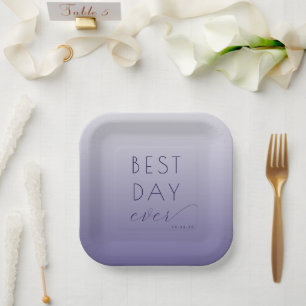 Fröhlicher Lavendel-Gradient-Kalligrafie Pappteller
