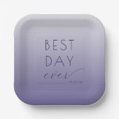 Fröhlicher Lavendel-Gradient-Kalligrafie Pappteller (Vorderseite)