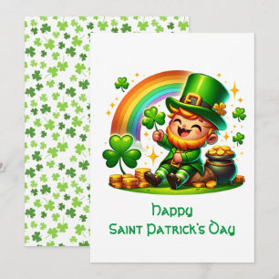 Fröhlicher Leprechaun: Saint Patrick's Day Festive Feiertagskarte