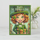Fröhlicher Leprechaun - St. Patrick's Day Lucky Ch (Stehend Vorderseite)