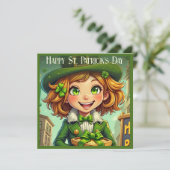 Fröhlicher Leprechaun - St. Patrick's Day Lucky Ch (Stehend Vorderseite)