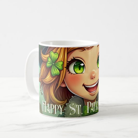 Fröhlicher Leprechaun - St. Patrick's Day Lucky Ch Kaffeetasse (Vorderseite Links)